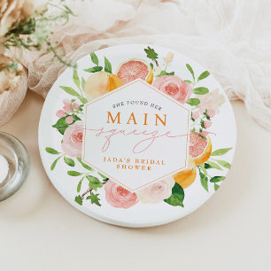 JADA Citrus Fruit Main Squeeze Bridal Shower Paper Plate