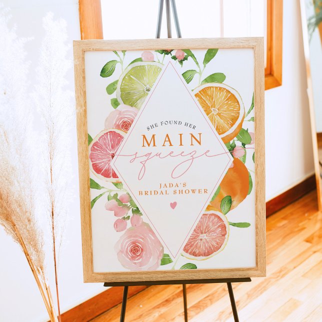 JADA Citrus Fruit Main Squeeze Bridal Shower Poster (Creator Uploaded)