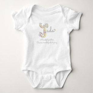 Jada girls letter J name meaning baby clothing Bodysuit