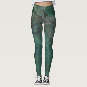 Jade 1 Abstract Green Marble Leggings