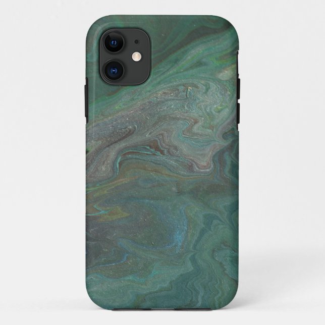 Jade 2 Deep Green Abstract Case-Mate iPhone Case (Back)