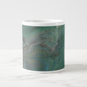 Jade 2 Deep Green Abstract Large Coffee Mug