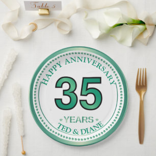 Jade 35th Anniversary Paper Plate