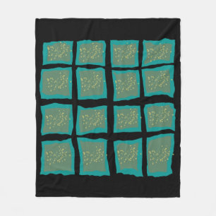 Jade and Turquoise with Gold  Fleece Blanket