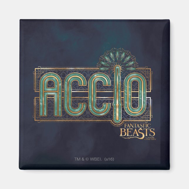 Jade Art Deco ACCIO™ Spell Graphic Magnet (Front)