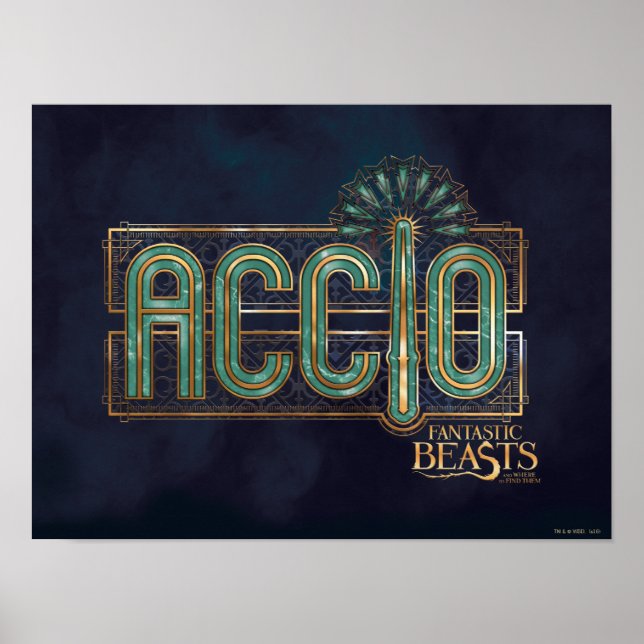 Jade Art Deco ACCIO™ Spell Graphic Poster (Front)