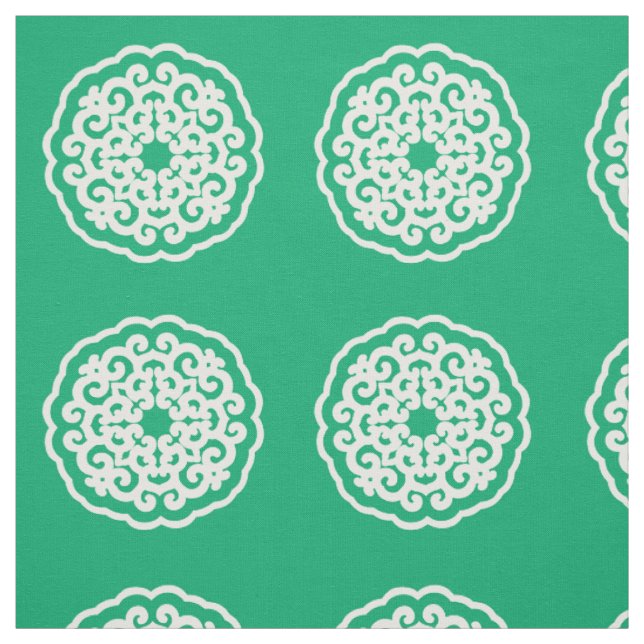Jade Asian Moods Mandalla ~ small pattern Fabric (Swatch)