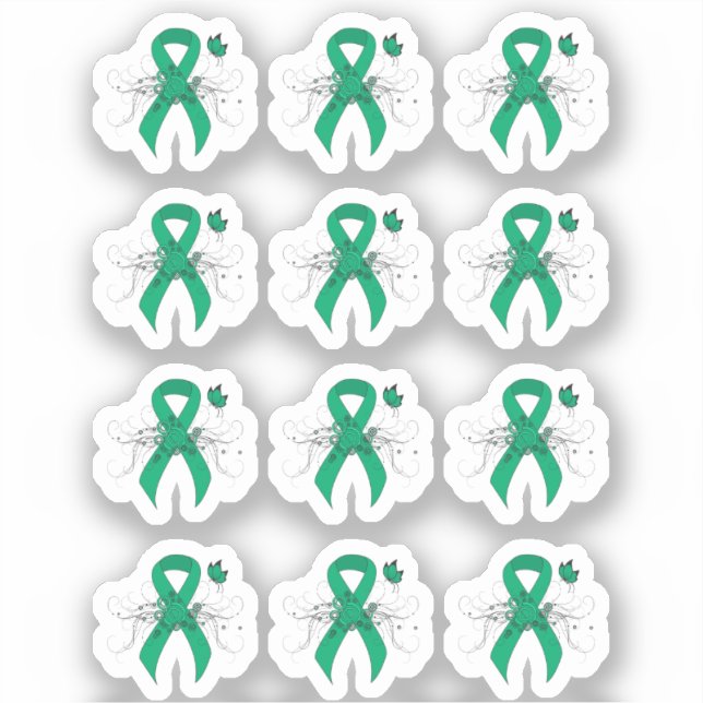 Jade Awareness Ribbon with Butterfly (Front)