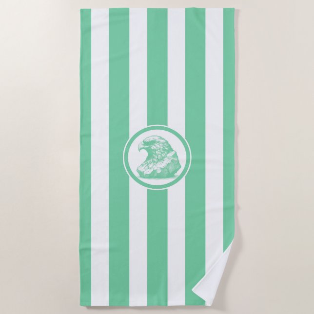 Jade Birdman Artefact Stripe Beach Towel (Front)