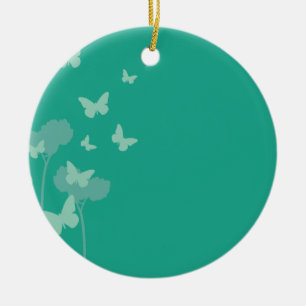 Jade Butterflies Ceramic Ornament