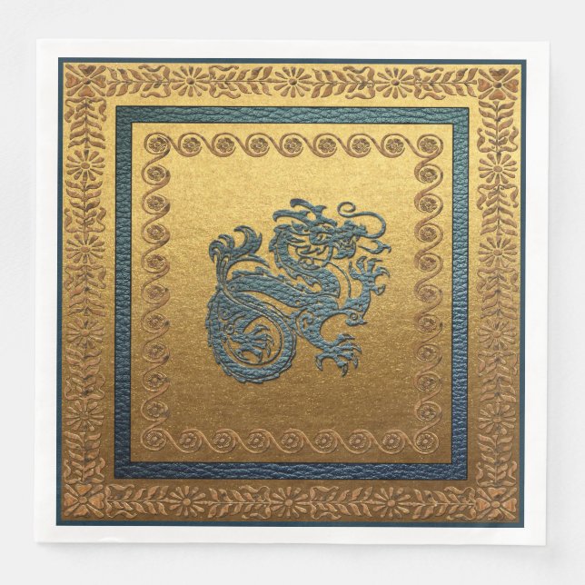 Jade Dragon Dinner Paper Napkins (Front)