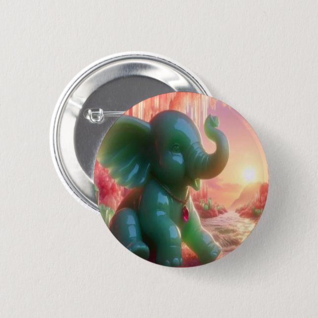 Jade Elephant Button (Front & Back)