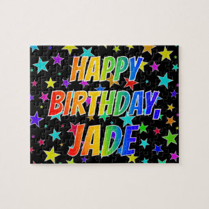 "JADE" First Name, Fun "HAPPY BIRTHDAY" Jigsaw Puzzle