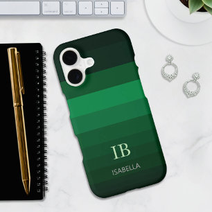 Jade Gradient Colour Stripes with Monogram