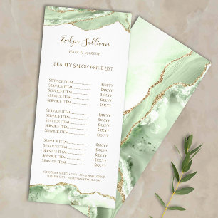 Jade Green agate price list rack card