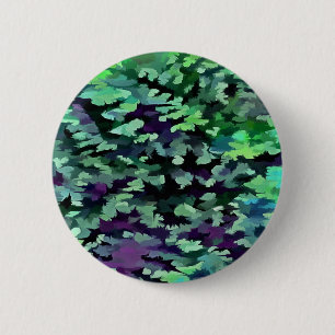 Jade Green and Purple Camouflage Pattern 6 Cm Round Badge