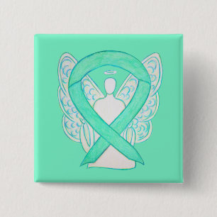 Jade Green Angel Awareness Ribbon Custom Pin