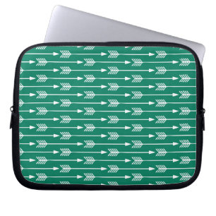 Jade Green Arrows Pattern Laptop Sleeve
