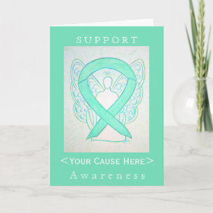 Jade Green Awareness Ribbon Angel Customised Card