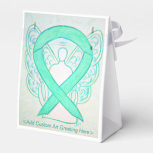 Jade Green Awareness Ribbon Angel Party Favour Box