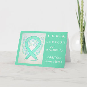 Jade Green Awareness Ribbon Art Greeting Cards