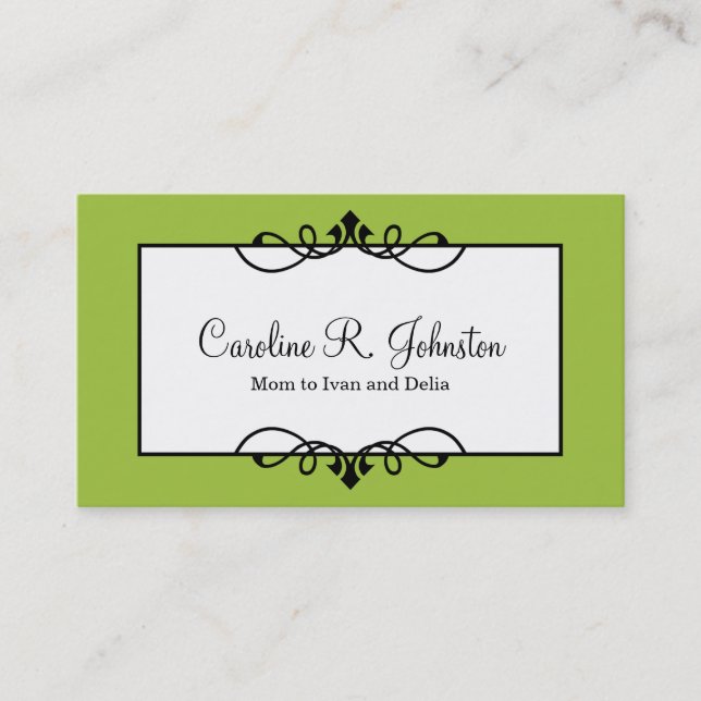 Jade green border classic frame custom mummy card (Front)