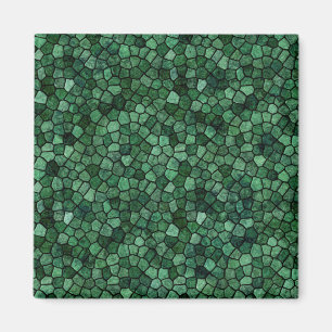 Jade Green Cobbled Patchwork Terrazo Pattern Magnet