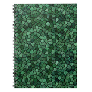 Jade Green Cobbled Patchwork Terrazo Pattern Notebook