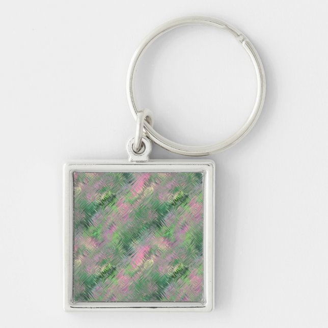 Jade Green Crystal Gel Pattern Key Ring (Front)
