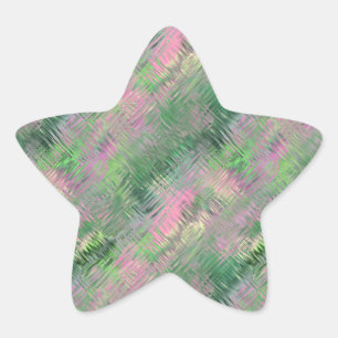Jade Green Crystal Gel Pattern Star Sticker