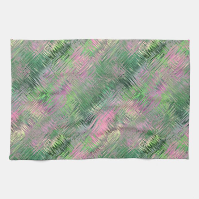 Jade Green Crystal Gel Pattern Tea Towel (Horizontal)