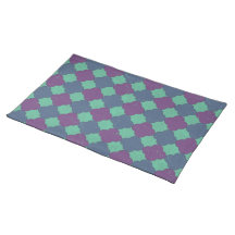 Jade Green & Purple Quatrefoil Tile