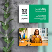 Jade Green QR Code Photo Social Media Icons