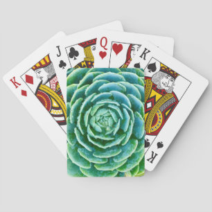 Jade Green Succulent Playing Cards