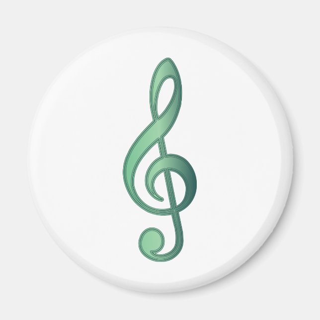 Jade Green Treble Clef Magnet (Front)