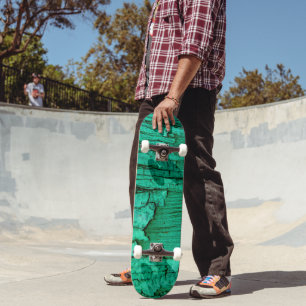 Jade green wood skateboard. skateboard