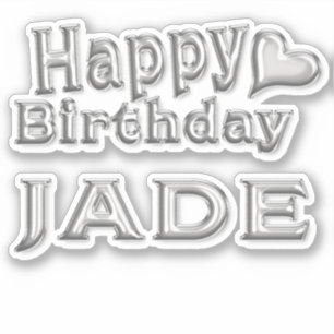 Jade Happy Birthday silver Sticker