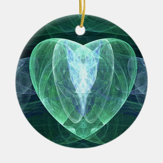 Jade Heart Ceramic Tree Decoration (Front)