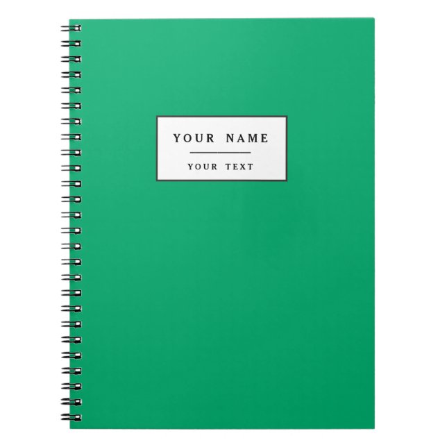 Jade High End Solid Coloured Notebook (Front)