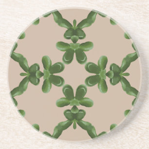 Jade Lattice in Beige Coaster