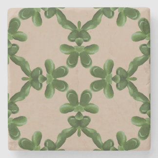 Jade Lattice in Beige Stone Coaster