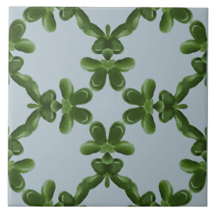 Jade Lattice in Clear Water Ceramic Tile