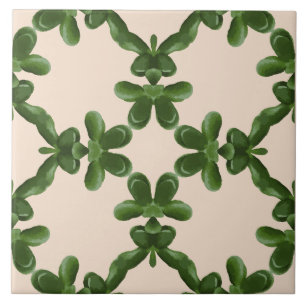 Jade Lattice in Cream Ceramic Tile
