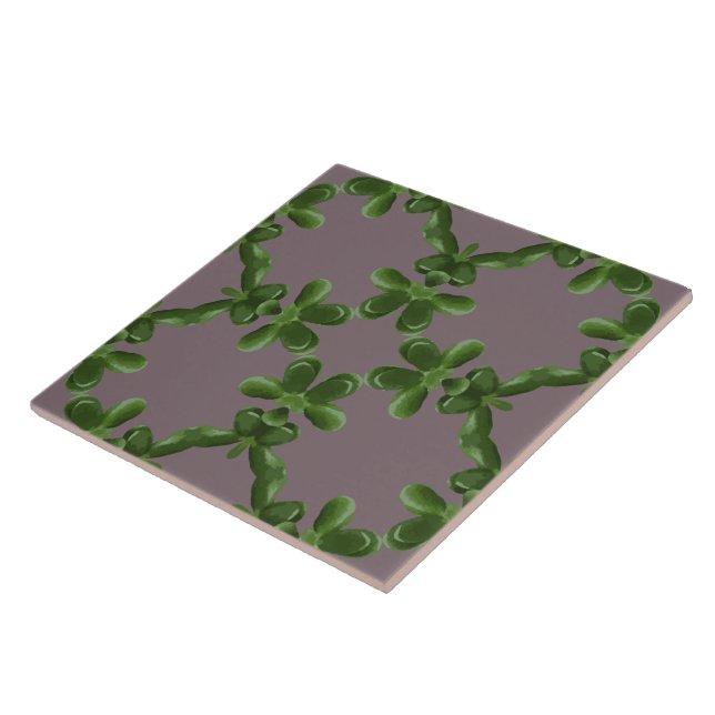 Jade Lattice in Dusty Lilac Ceramic Tile (Side)