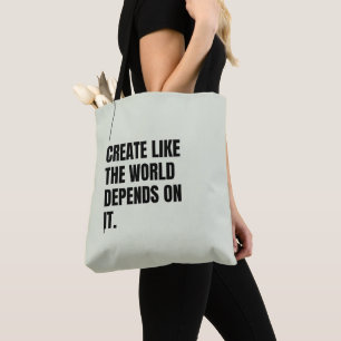 Jade Mist Bold Black Typography Artists Powerful Tote Bag