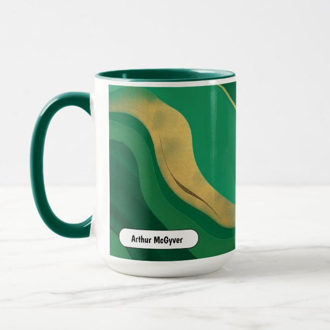 Jade Modern Aesthetic Emerald Mystic Swirl Mug (Left)