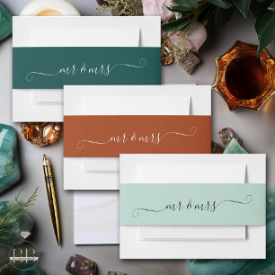 Jade Mr and Mrs Invitation Belly Band