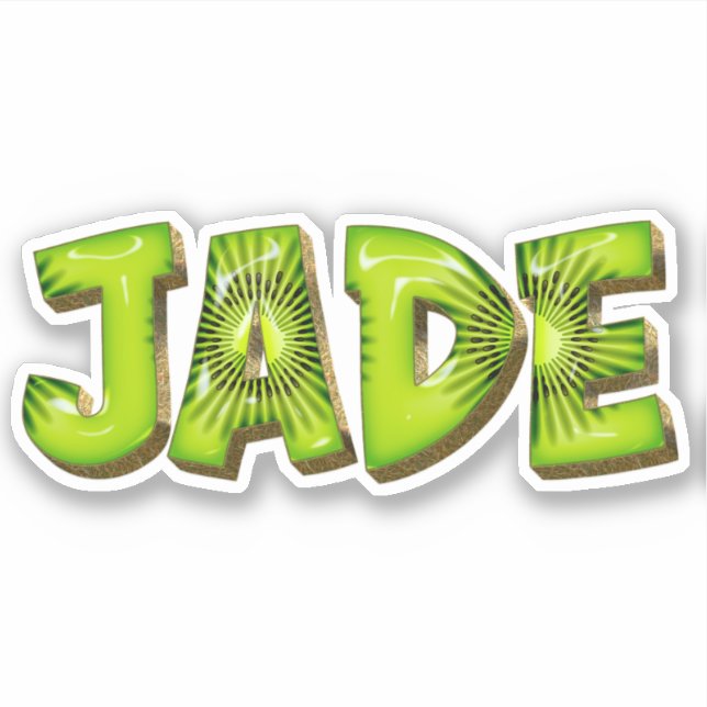 Jade Name Kiwi Design Sticker (Front)