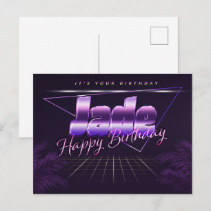 Jade Name Vorname lila Postkarte Geburtstag Postcard