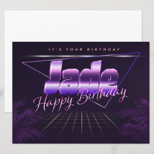 Jade Name Vorname lila retro Karte Geburtstag Card